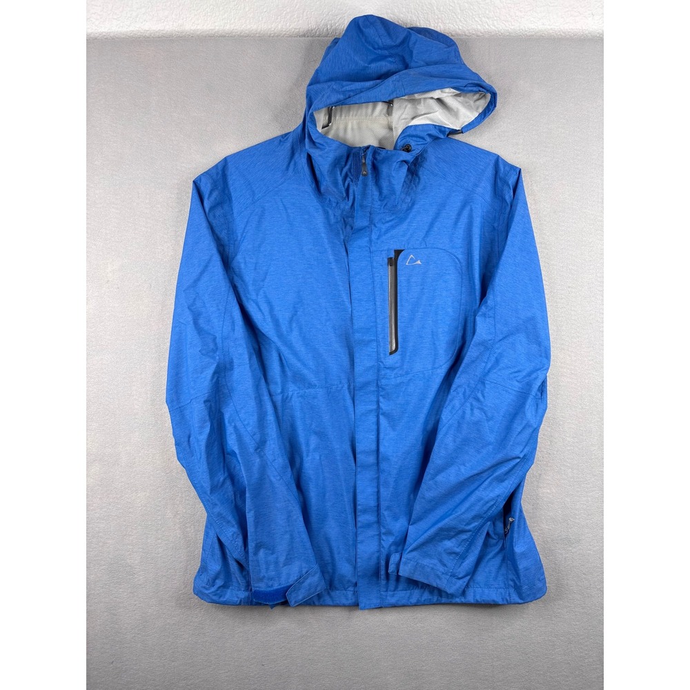 Paradox Mens Blue Waterproof Rain Jacket Hooded Full Zip Outdoor Shell Large
